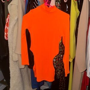 Oh Polly has done it again in this sexy number in hot orange mini dress. Size 2